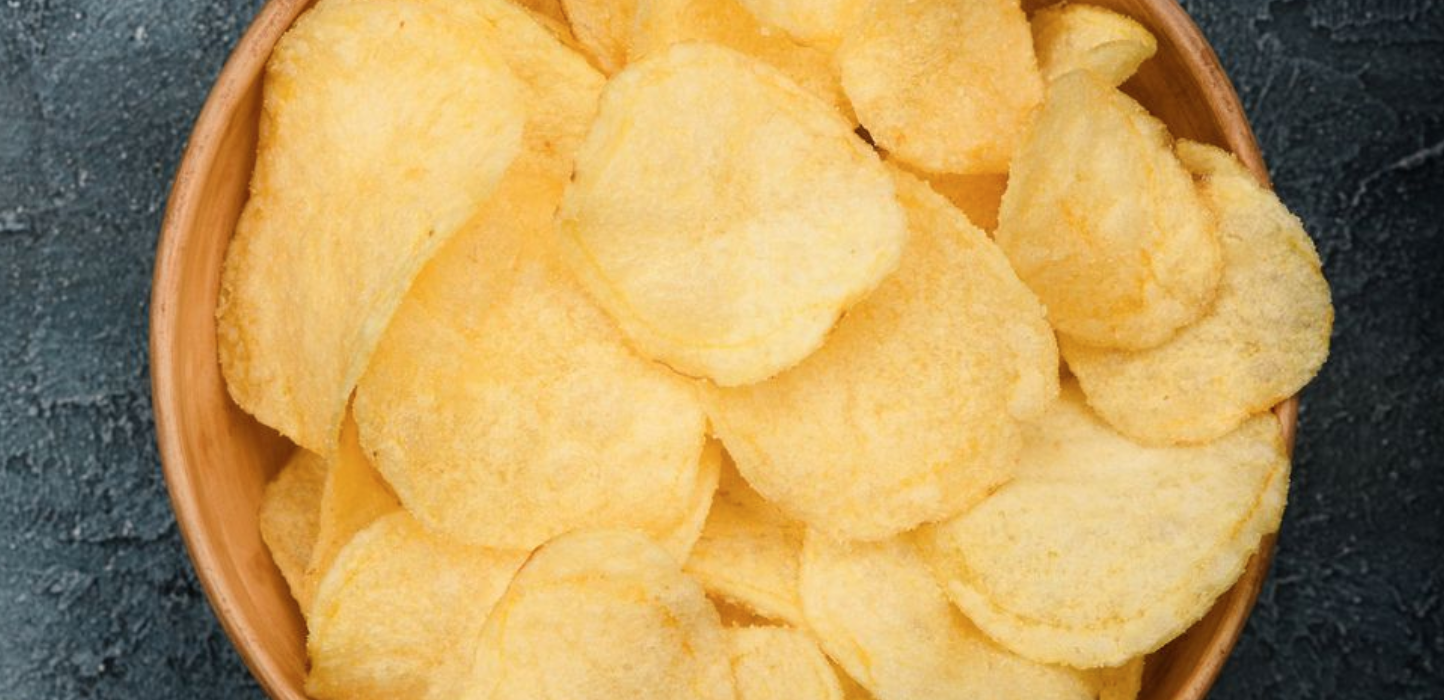 bright yellow potato chips in a bowl