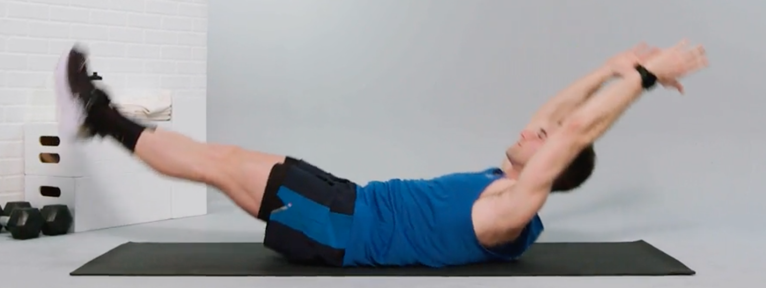 man doing plank exercises