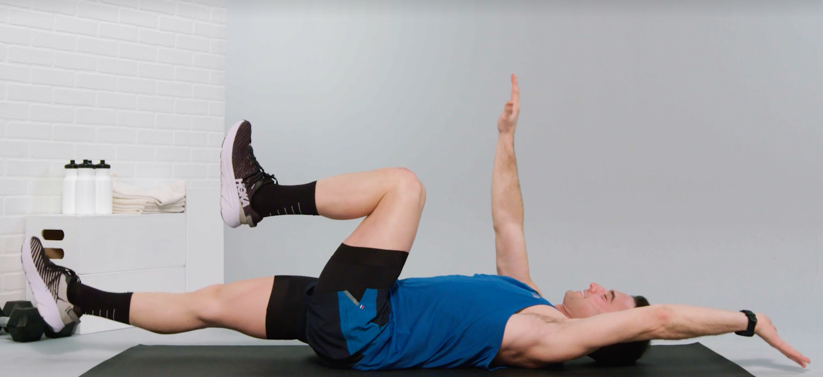 man doing plank exercises