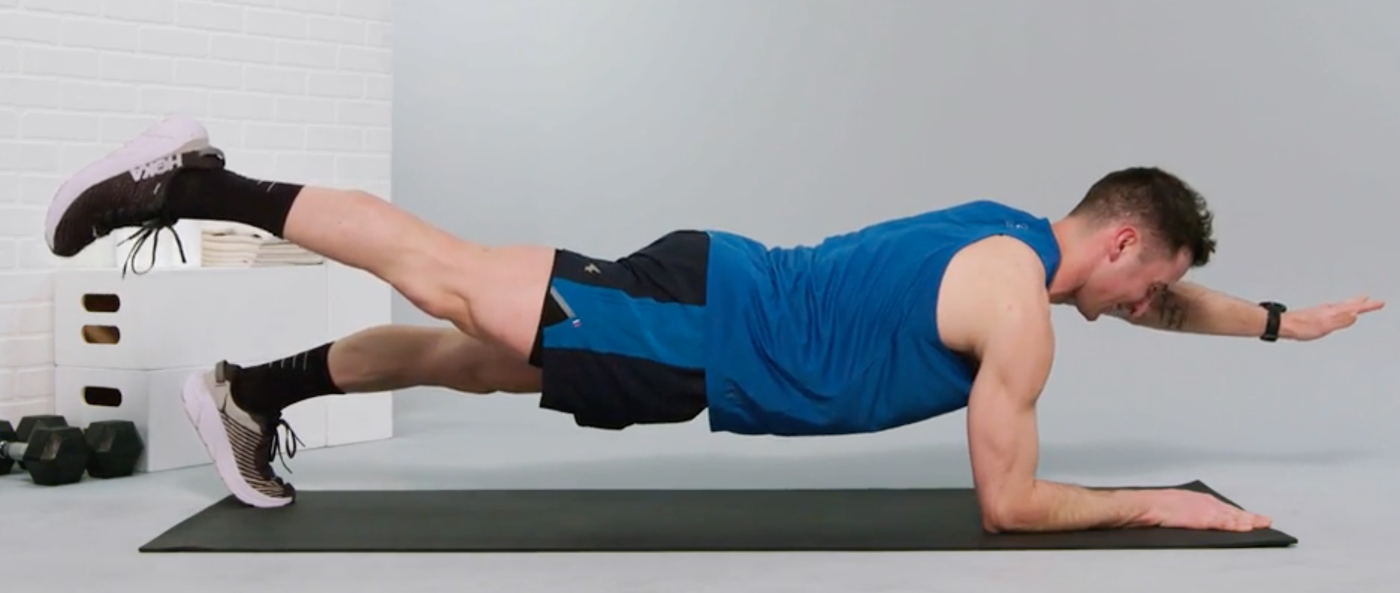 man doing plank exercises