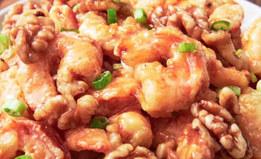 saucy shrimp with nuts