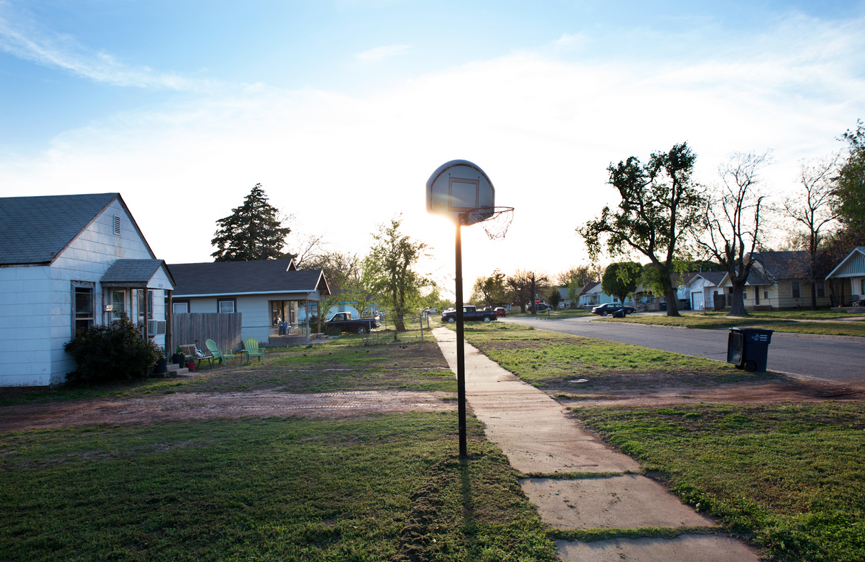 a street at sunset or dawn