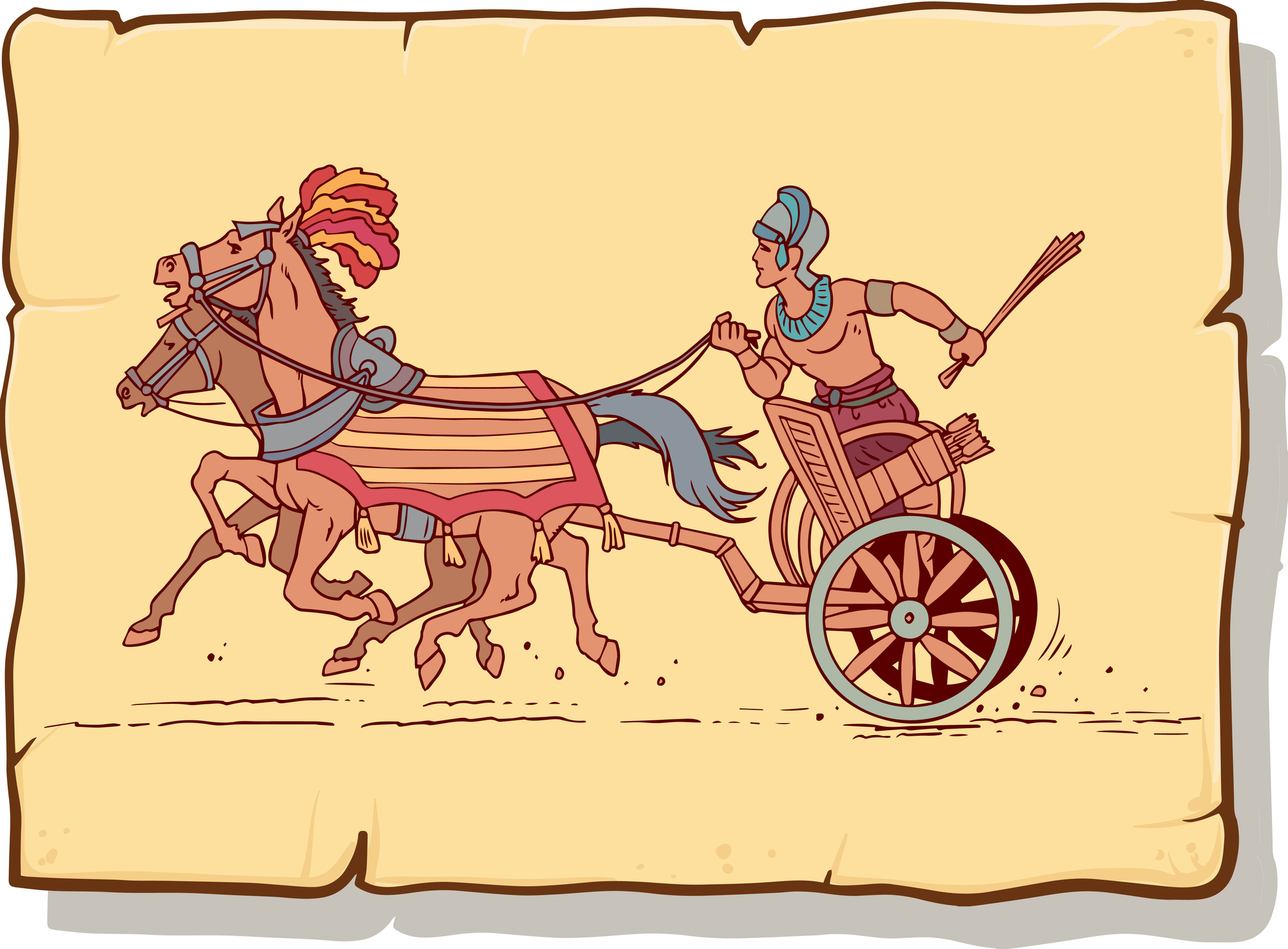 illustration of chariot rider