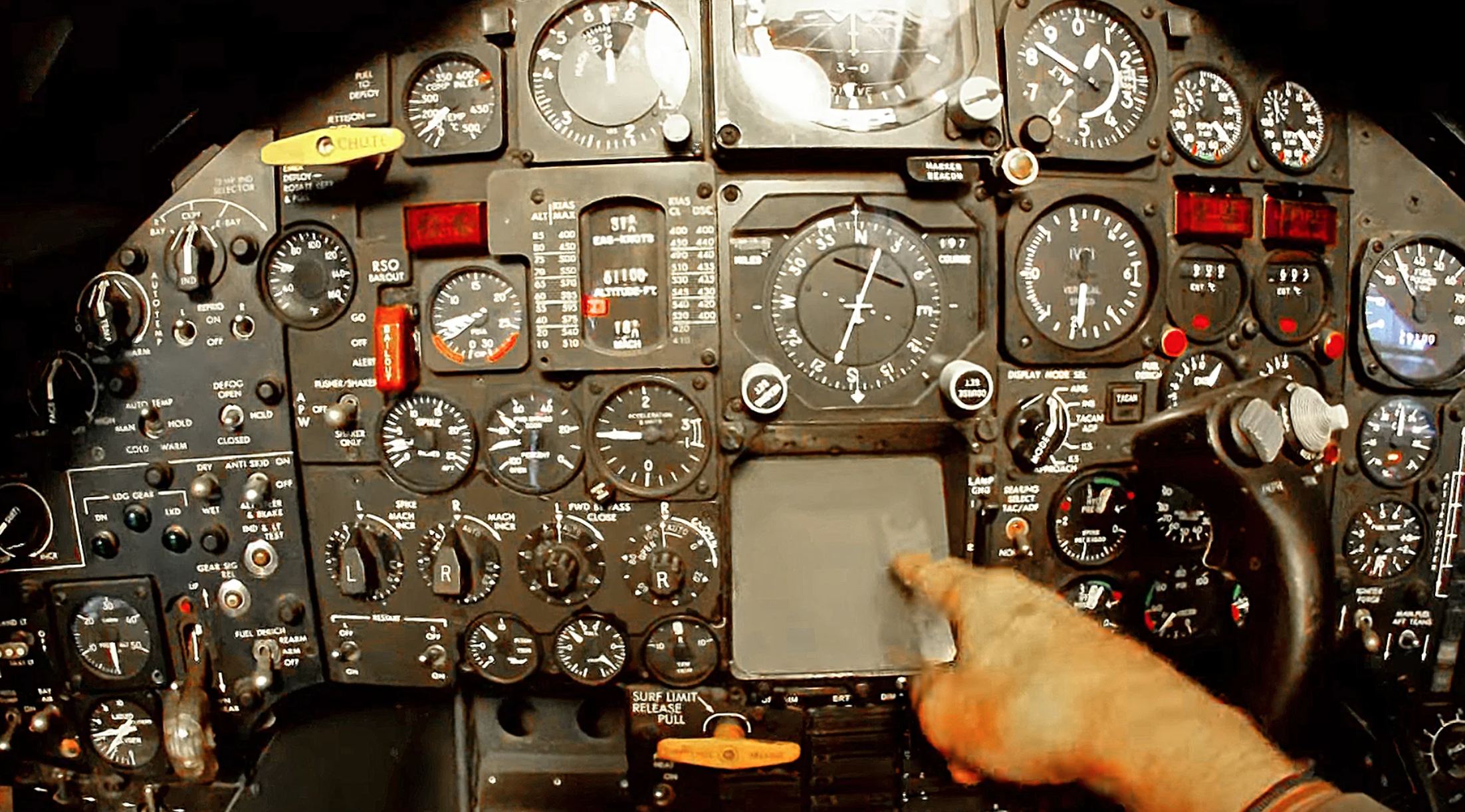 cockpit of a blackbird jet