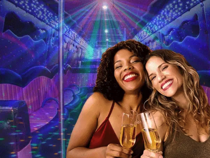 bachelorettes on a party bus