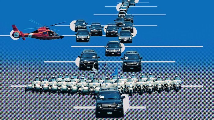 photo illustration of motorcade