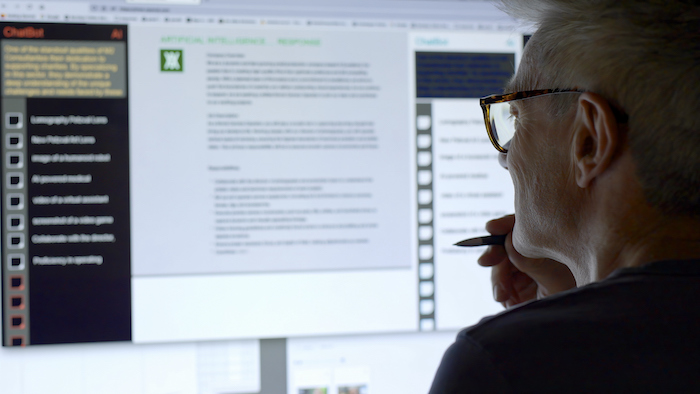 man using chatbot